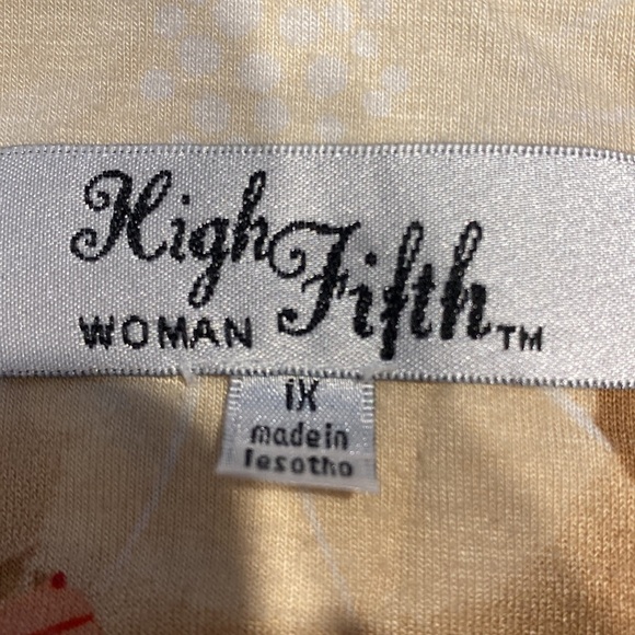 O womens High Fifth casual floral stretch 3/4 sleeve plus size top 1X - Picture 4 of 5